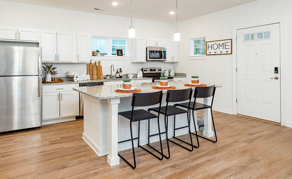 Furnished apartment kitchen