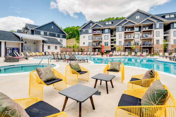 Yellow lounge chairs